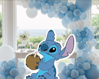 4451 - Wycinanka z haftem PNG PDF 60" Duża dekoracja na imprezę, tło na baby shower, do druku Disney