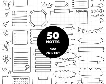 934 - Notes SVG (And different formats). Notes Clipart Vector.