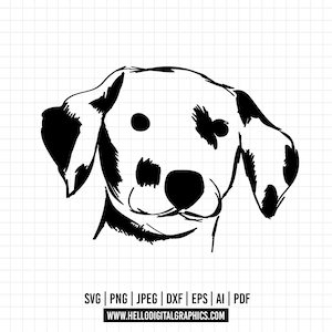 1447 - Dalmatische hond SVG, EPS, PNG - Dog Paw Clipart Vector.