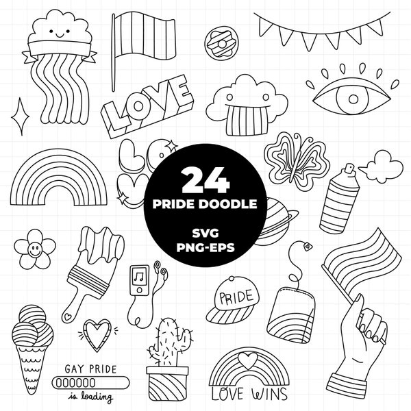 Pride Black and White Svg - Etsy