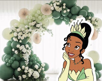 4412 - Princess and the frog TIANA Cutout PNG PDF 60" Large Party Decoration, Baby Shower Birthday Backdrop, Printable Disney
