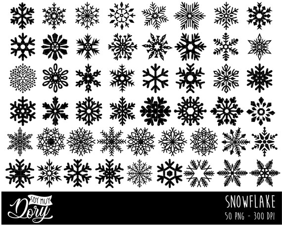 PNG files 125 snowflake pack Digital Scrapbooking Snowflake Clipart INSTANT DOWNLOAD 300 dpi