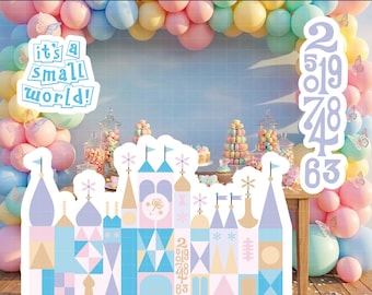 4474 - Disneyy Castle it's small world Cutout pack bundle PNG PDF 60" Large Party Decoration, Baby Shower Birthday Backdrop,Printable Disney