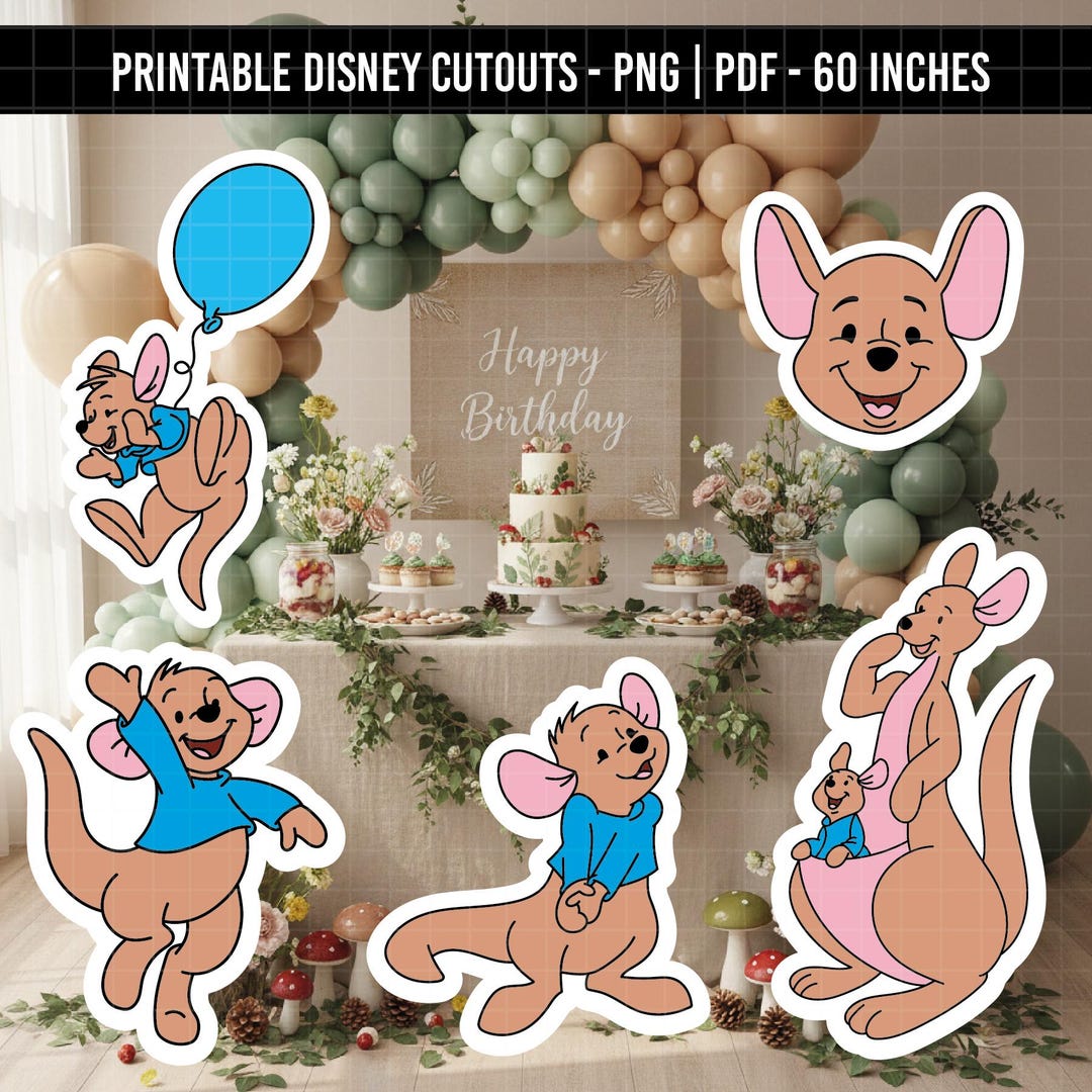 4823 - Roo Winnie Pooh Pack Bundle Cutout PNG PDF, 60