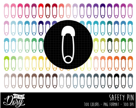 Buy 3 Get 1 Free Rainbow Safety Pins Clipart Clip Art, Baby Safety