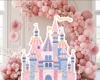 4429 - Disneyy Castle Cutout PNG PDF 60" Large Party Decoration, Baby Shower Birthday Backdrop, Printable Disney