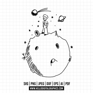 1002 - The Little Prince SVG, EPS, PNG - The Little Prince clipart Vector. The Little Prince dtf.