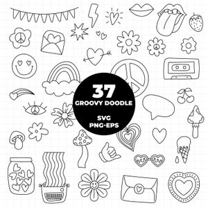 1408 - Retro Clipart/Boho Hippie Clipart Clipart/Cliparts Groovy/cliparts de álbum de recortes/Descarga instantánea/Uso comercial/Erin Condren