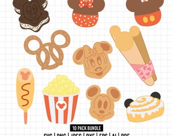 901 - Foods from a Magical World SVG (And different formats). Foods from a Magical World Clipart Vector. snack goals dtf. disney trips dtf