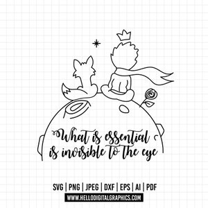955 - The Little Prince phrases SVG, EPS, PNG - The Little Prince clipart Vector. The Little Prince dtf.