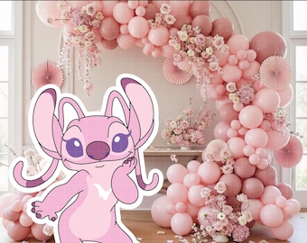 4438 - Anioł z Lilo i Stitch Wycinanka PNG PDF 60" Duża dekoracja na imprezę, tło na baby shower, do druku Disney