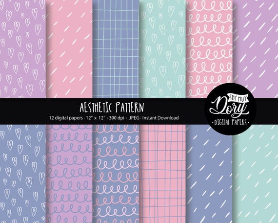 Cute Pattern Digital Paper Downloads , Printable Scrapbook Paper , leaves  pattern Paper , Cute Digital backgrounds - Instant Download