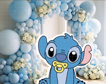 4450 - Wycinanka z haftem PNG PDF 60" Duża dekoracja na imprezę, tło na baby shower, do druku Disney