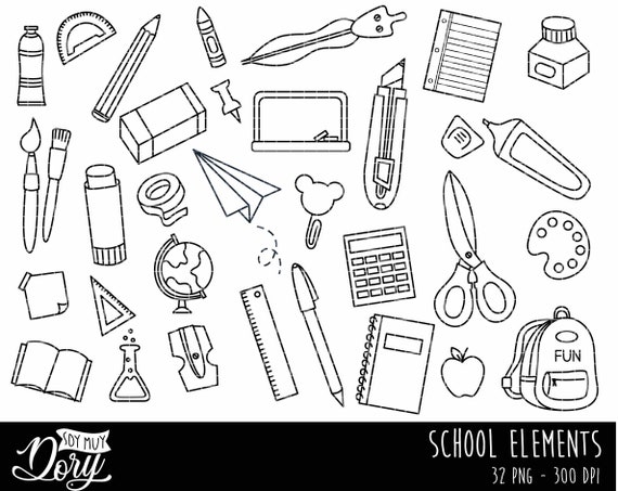Art Supplies Clipart Art Supply Digital Stamps / Art Teacher Clipart / Art  School Doodles / Artist and Painting / School Supplies -  Sweden