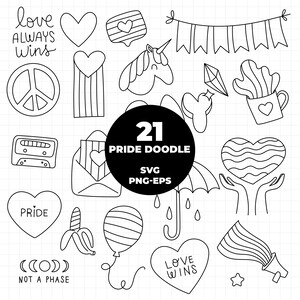 1401 - Doodle clipart, Pride Clipart, love is love Clipart, LGBT printable, pride svg