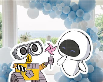 4491 - Wall-e Recortable PNG PDF 60" Decoración grande para fiesta, Fondo de cumpleaños para baby shower, Disney imprimible