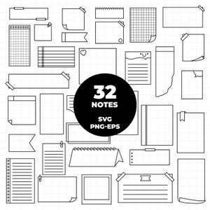 931 - Notes-SVG (en verschillende formaten). Notities Clipart Vector.