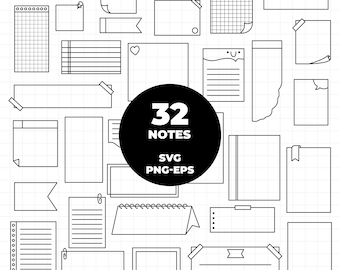 931 - Notes SVG (And different formats). Notes Clipart Vector.