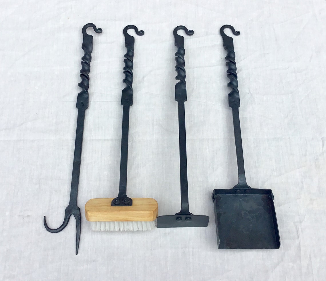 Fireplace / Wood Furnace / Wood Stove Tools Four Piece Set Etsy