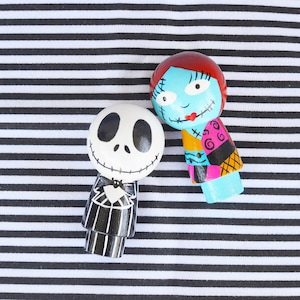 Jack + Sally Peg Dolls | Kokeshi Peg Doll