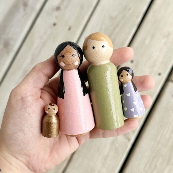 EINFACHE individuelle Peg Doll Familie