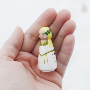 Holly Christmas Horse and Girl Wooden Peg Doll Horse image 4