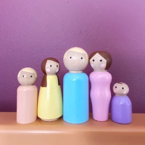 Pastel Doll House Family Peg Doll Family Custom Regular Size