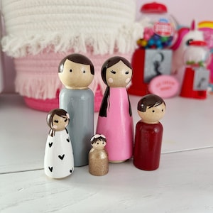 Jumbo Sweetheart Peg Doll Set | Family Peg Dolls | Valentine&#39;s Day