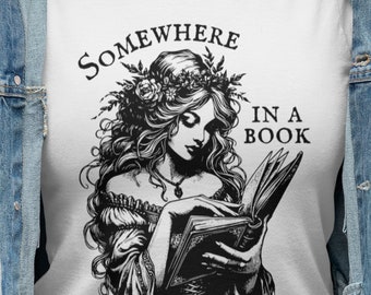 Somewhere In A Book Shirt, Fantasy Fairy Reading Tee, Book Lover Gift