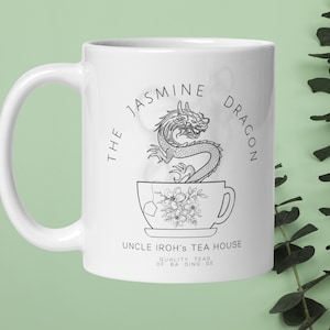Uncle Iroh Jasmine Dragon Delectable Tea Deadly Poison Mug Avatar the Last Airbender ATLA TLOK White Glossy Coffee Mug Anime Gifts for Her