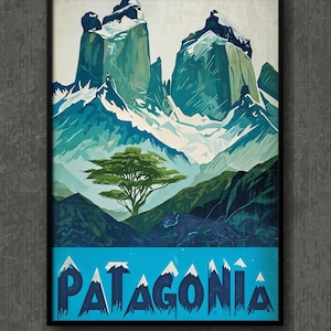 Patagonia Wall Art Chile Argentina Patagonia Print Patagonia Art Poster Modern Minimalist Poster Watercolor Poster Travel Poster Download