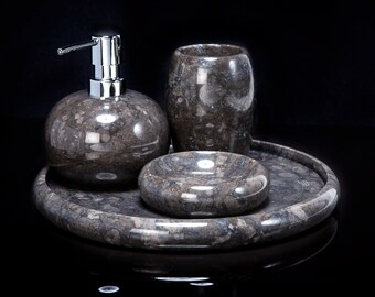 Marble Bathroom Accessories Etsy