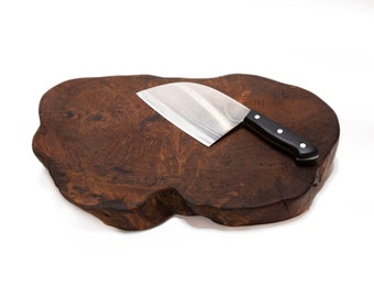 Live Edge Teak Root Cutting / Charcuterie Board And Knife Set
