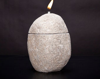 River Stone Fire Lantern 8”