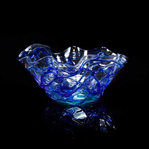 Blue Glass Bowl Etsy