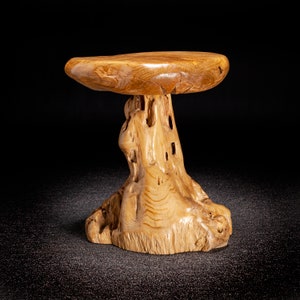 Live Edge Teak Root Seat / Side Table / Tree Stump Stool image 4