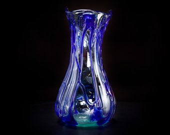 Molten Glass Tivili Blue Swirl Vase