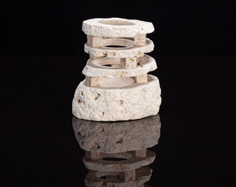 Natural Stone Tea Light Lantern, Small