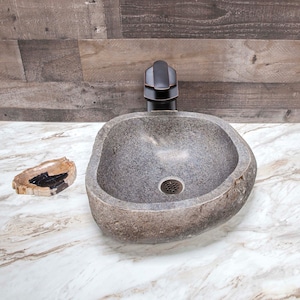 River Stone Vessel Sink Medium