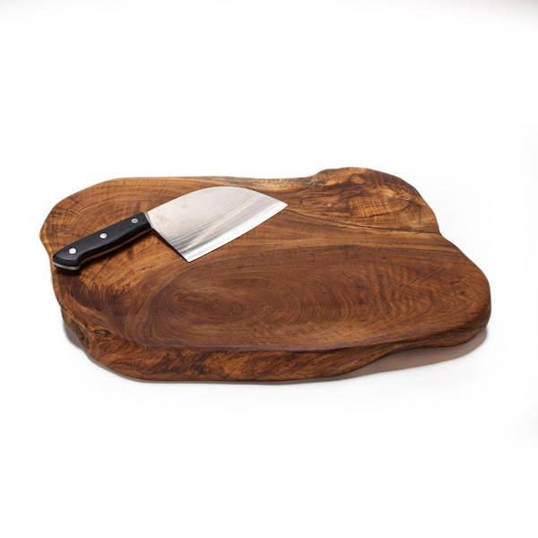 Live Edge Teak Root Cutting / Charcuterie Board And Knife Set