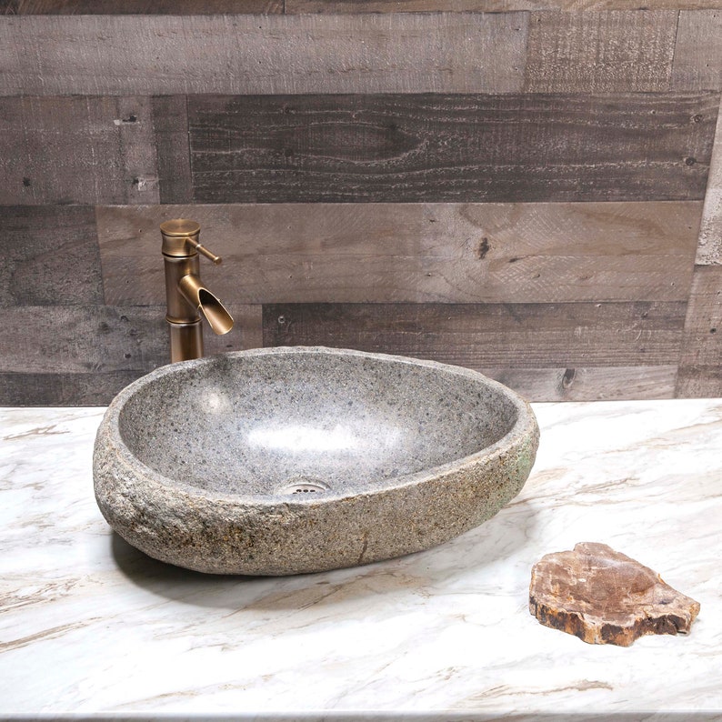 River Stone Vessel Sink Etsy