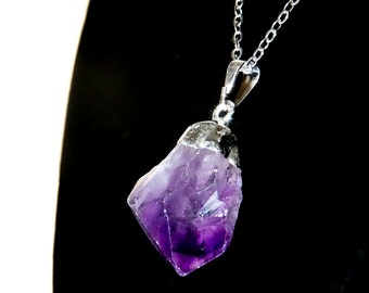 Organic Amethyst Healing Stone Necklace