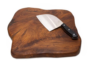 Live Edge Teak Root Cutting / Charcuterie Board And Knife Set