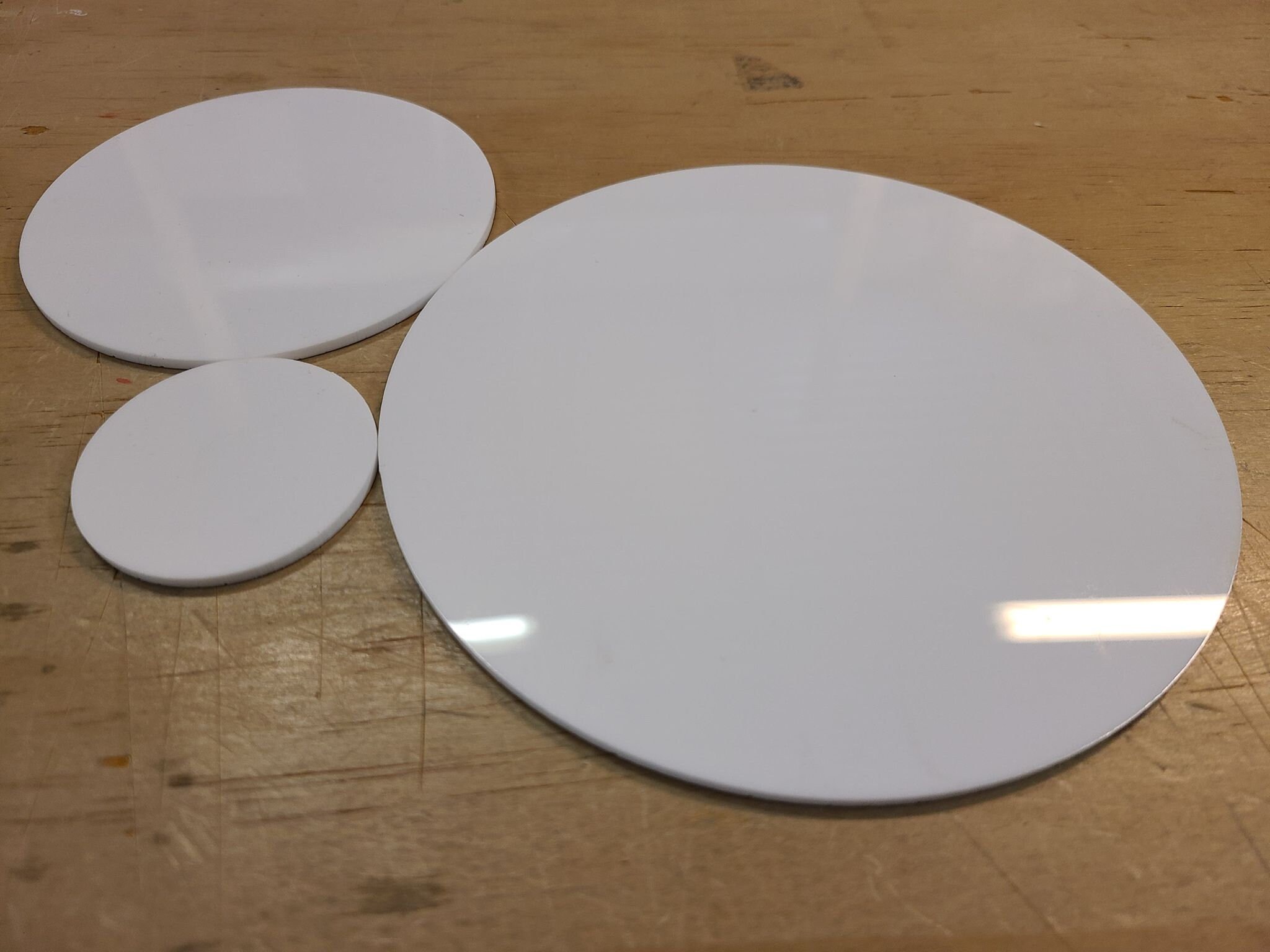 20 Laser Cut White Acrylic Blank Round Discs Smooth Edge Etsy