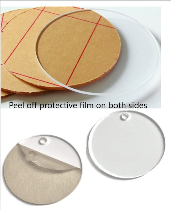 40 Laser Cut Color Acrylic Blank Round Discs Smooth Edge Transparent Plexiglass  Circles 1/8 inch (3 mm) with or without Holes DIY Crafts Keychains Jewelry  Gift Tags