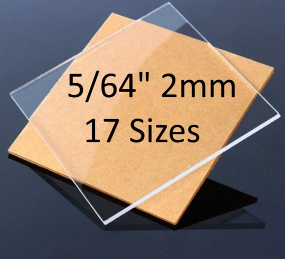 CLEAR Cast Acrylic Plexiglass Sheets 5/64 Thick 2mm Easy to Cut Plastic  Plexi Glass for Signs, DIY Displays, Crafts 17 Sizes 