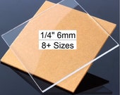 Clear Cast Acrylic Plexiglass Sheet (1 Piece) 1 4 Thick (6mm) Easy to Cut Plastic Plexi Glass with Protective Paper for Signs, DIY Display