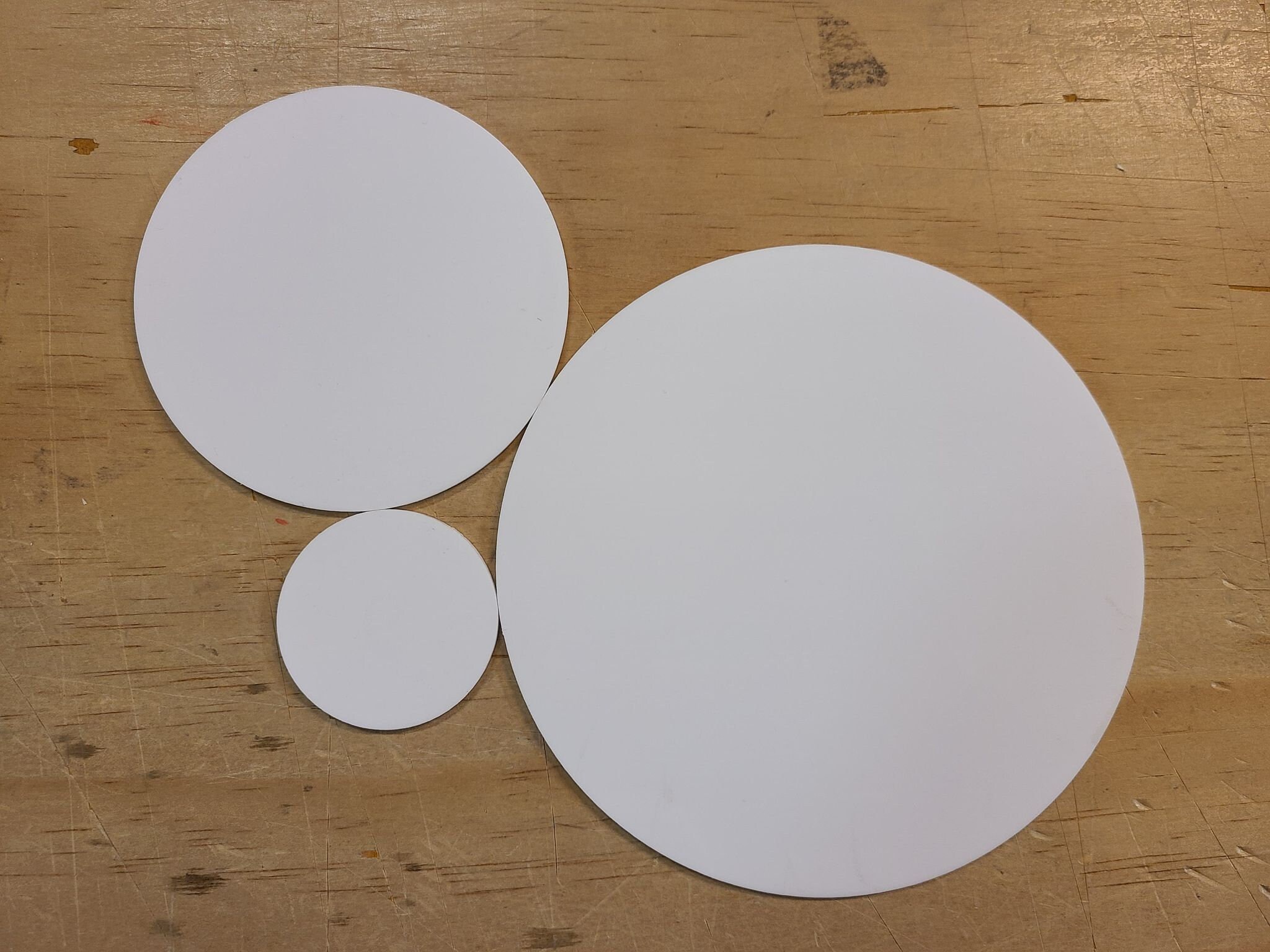 100 Laser Cut White Acrylic Blank Round Discs Smooth Edge Etsy