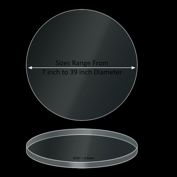 ONE Laser Cut CLEAR Acrylic Blank Round Disc: Smooth Edge Transparent Plexiglass Circle 3/16 inch (4.5 mm) thick