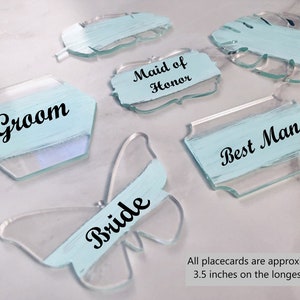 Blank Clear Acrylic TABLE PLACE CARDS: (30 choix) Décorations pour célébrations Fête d’anniversaire Anniversaire de mariage Fiançailles
